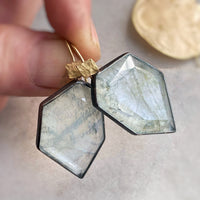 Geometric Aquamarine Earrings